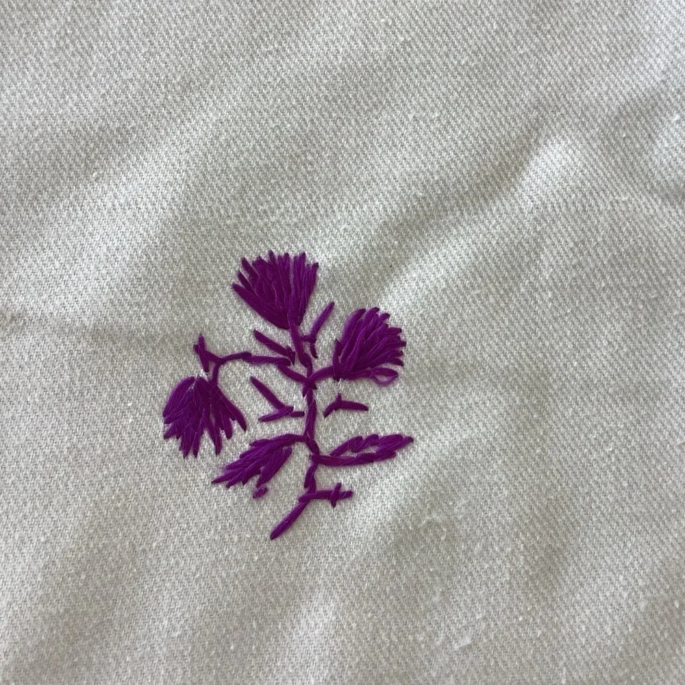 White Pink Green Violet Purple Embroidered Fringe Cotton Tablecloth Table Linen